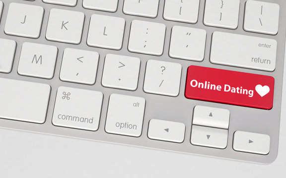 Red Online Dating Button on Computer Keyboard