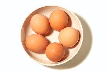 Chicken eggs in plate