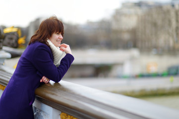 Beautiful young tourist in Paris