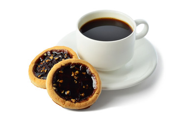 cup of coffee and cookies