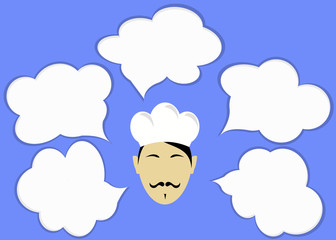 Chef and clouds for text or icons