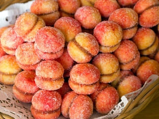 Traditional Croatian cakes in basket