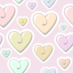 Valentine heart pattern. Small cute colorful heart pattern.