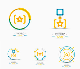 Award icon set, Logo collection