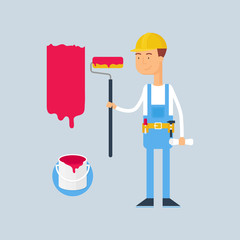 Character - construction worker. Vector illustration, flat style