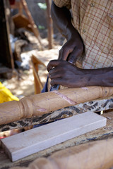 Carpenter working on a street in Nairobi (Kenya)