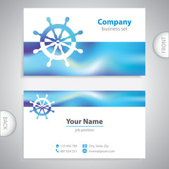 business card - business card - steering wheel rudder