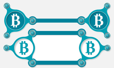 Two vector abstract text boxes for your text and bit coin symbol