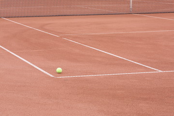 tennis ball on the court