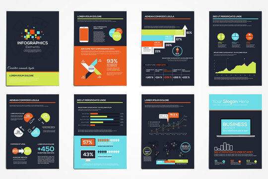 Business infographics elements for corporate brochures