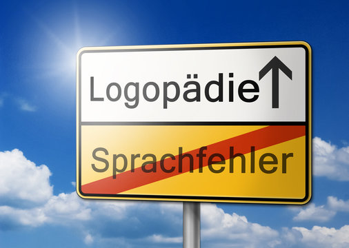 Logop&auml;die, Sprachfehler Schild