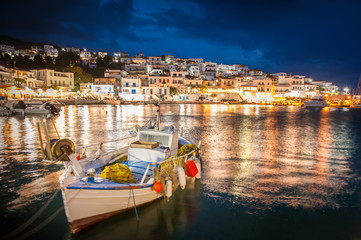 Fishing boat in Batsi, Andros, Greece - 81224453
