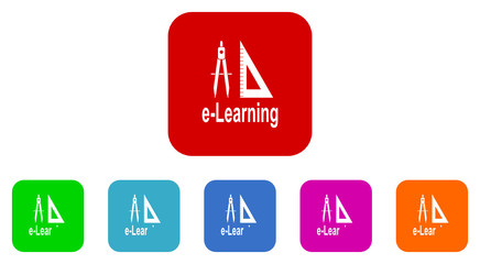 e-learning vector icon set