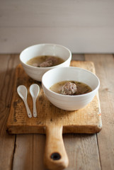 Vietnamese meatballs in broth