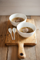 Vietnamese meatballs in broth