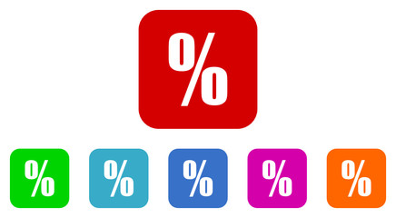 percent vector icon set
