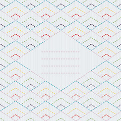 Text frame. Traditional Japanese Embroidery Ornament with rhombs