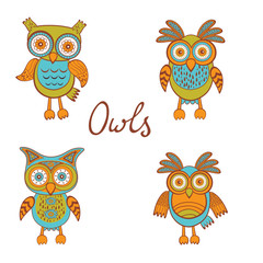 Cute funny owls