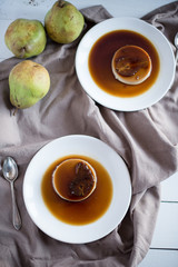 panna cotta with pears