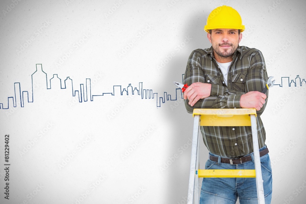 Aufkleber composite image of manual worker
