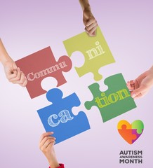 Composite image of autism awareness month
