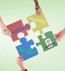 Composite image of autism awareness day