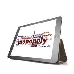Monopoly word cloud on tablet