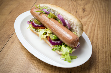 Salchicha en almuerzo