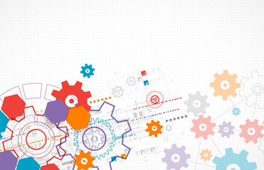 Abstract technological background with cogwheels.
