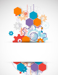 Abstract technological background with cogwheels.