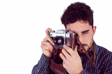 Fototapeta premium Casual man taking a photo