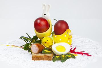 Eggs and food, easter symbol of resurrection of Jesus Christ