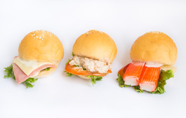 hamburger on white background