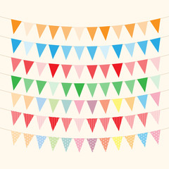 Bunting and garlands for Birthday Card