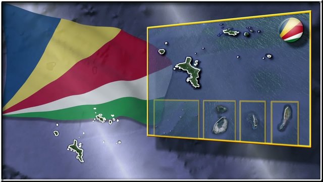 Seychelles flag and map animation FULL-HD