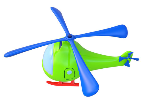 Abstract toy helicopter isolated on white background. 3d render.