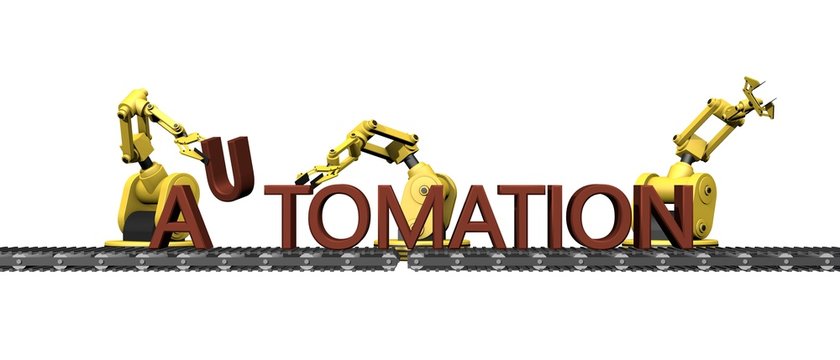 Automaticering - productie van het woord "AUTOMATION"