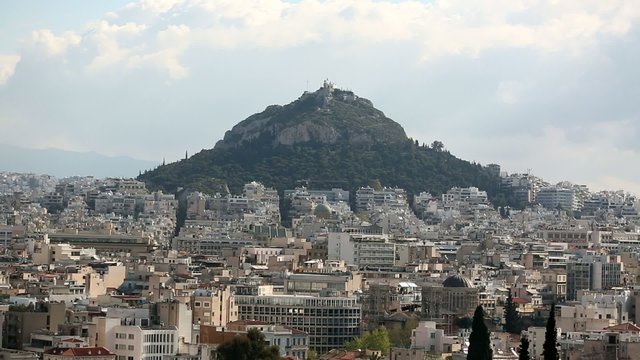 Lycabettus Hill in Athens, Greece.