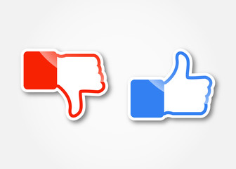 Aufkleber mit Daumen (farbig)