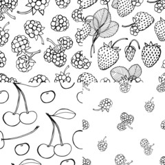 Seamless berry pattern set
