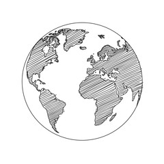 World map globe sketch vector - 81237487