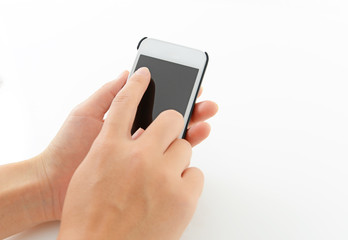 アイフォンを操作する手