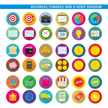 Business finance & e-shop shadow.