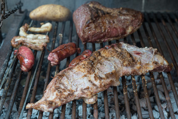 Argetine Asado  Barbecue, meat cooked over grill. Latin american