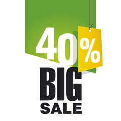 Big Sale 40 percent off green background