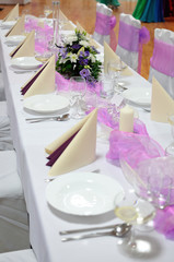 festive table setting table, wedding