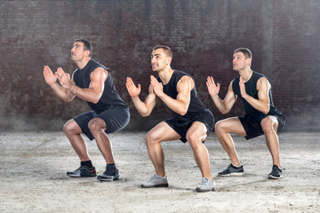 healthy men exercising