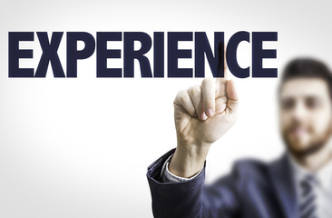 Business man pointing the text: Experience