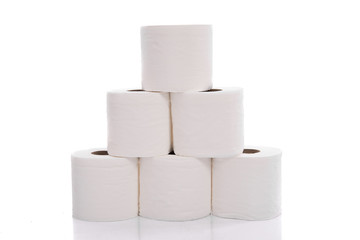 Rolls of toilet paper isolated