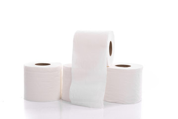 Rolls of toilet paper isolated